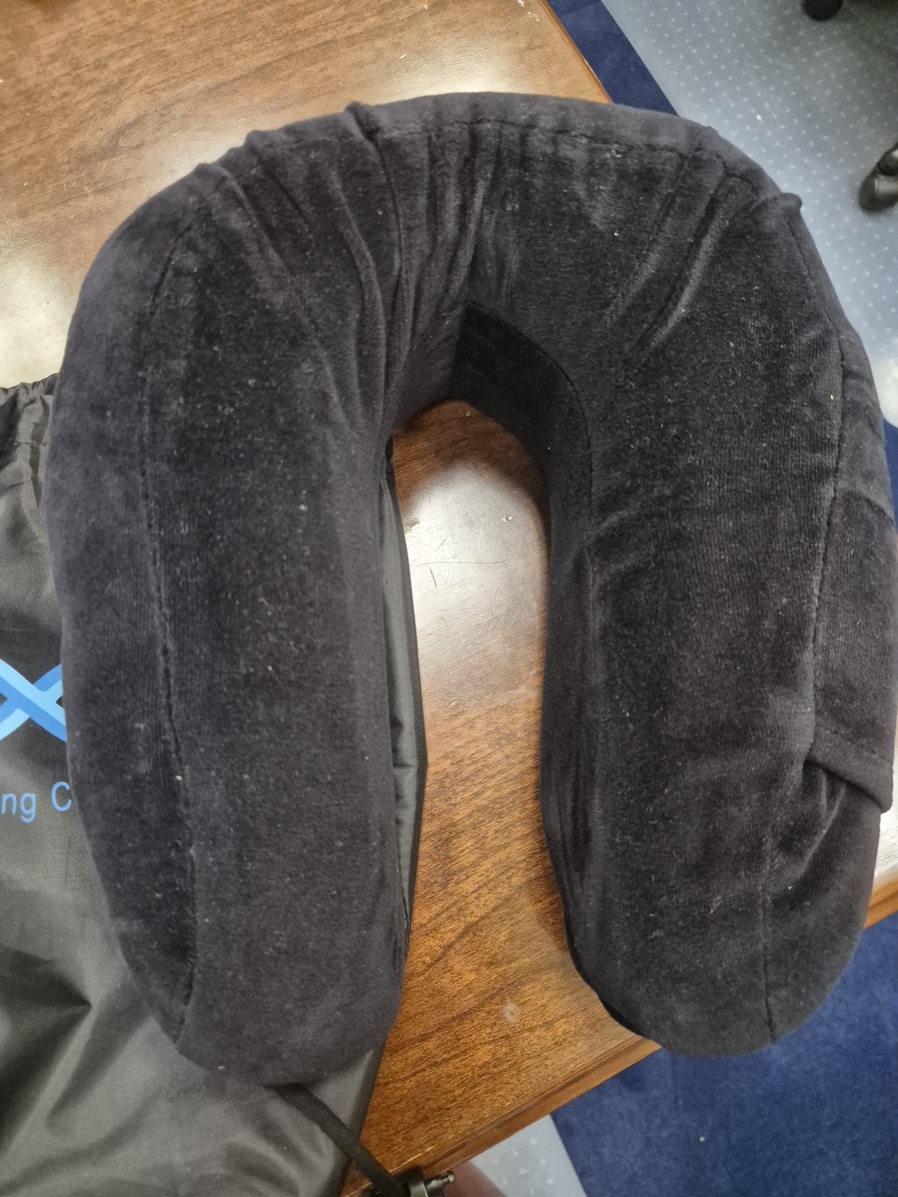 Plush Black Travel Neck Pillow for Support and Comfort
